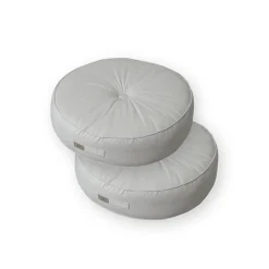 Pouf en velours diamètre 50 ensemble de 2 - gris clair