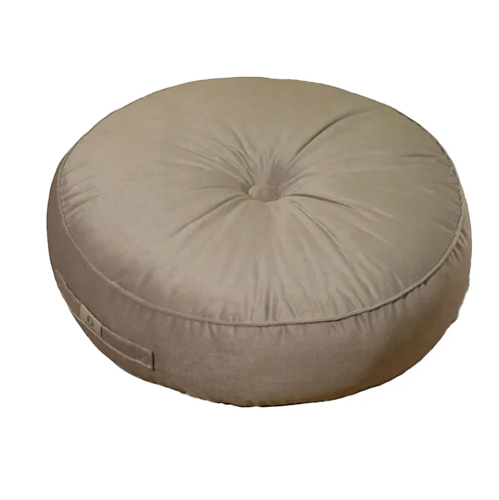 Pouf en velours diamètre 50 ensemble de 2 - gris clair