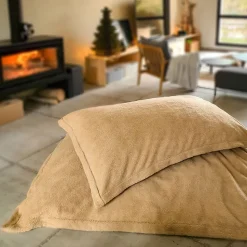 Pouf, fauteuil d'intérieur déhoussable - 90 x 140 cm - Sherpa - Terracotta - Vivezen