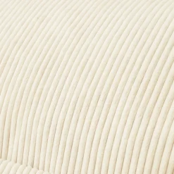 Pouf fauteuil velours côtelé BANANAIR 100x110 cm blanc cassé