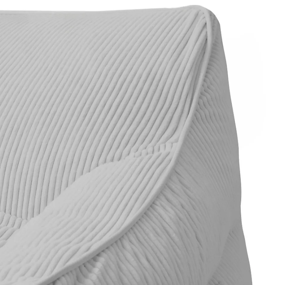 Pouf fauteuil velours côtelé BANANAIR 100x110 cm gris clair