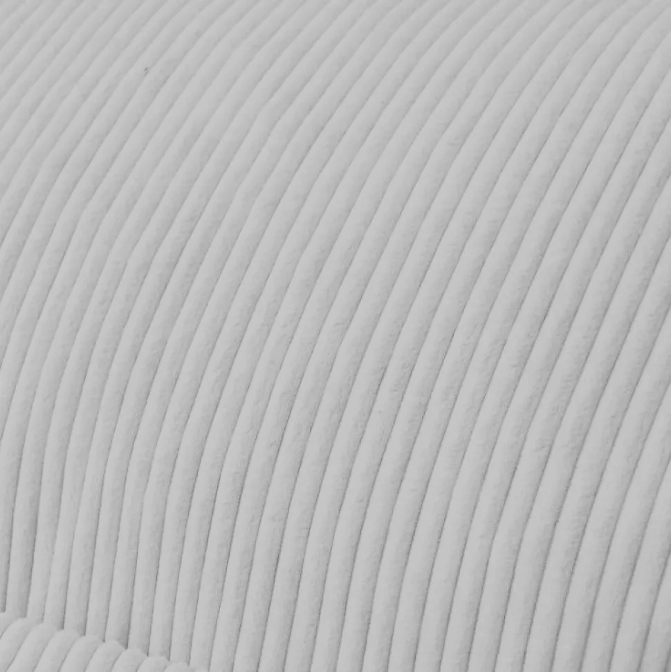 Pouf fauteuil velours côtelé BANANAIR 100x110 cm gris clair