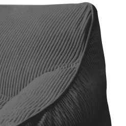 Pouf fauteuil velours côtelé BANANAIR 100x110 cm gris foncé