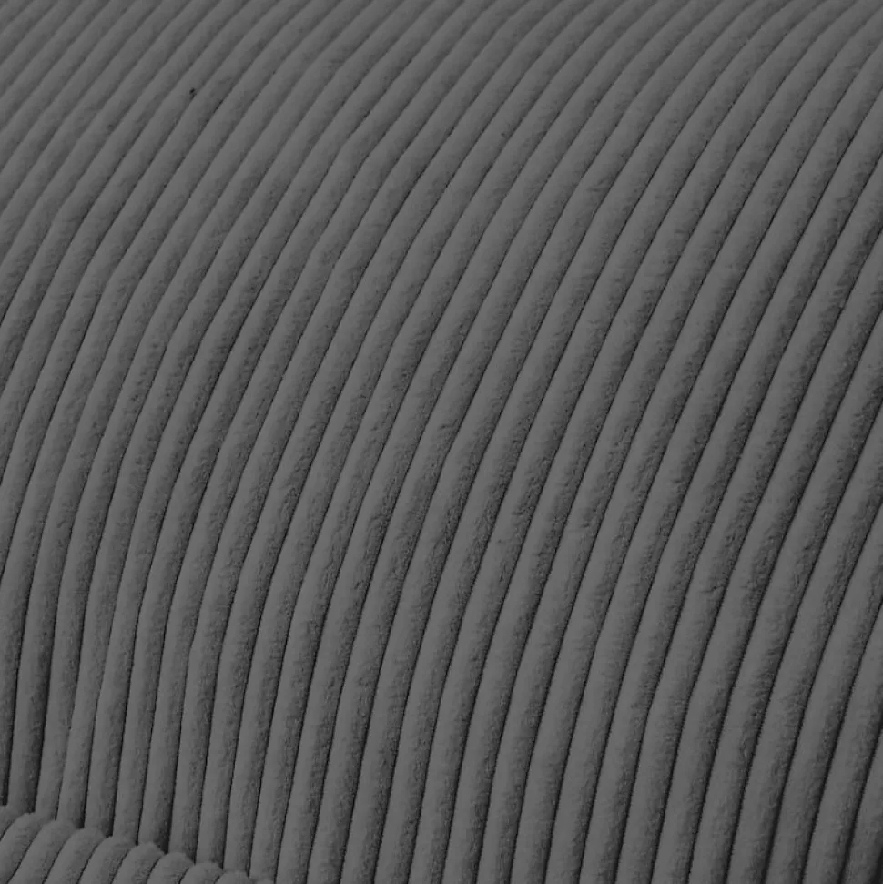 Pouf fauteuil velours côtelé BANANAIR 100x110 cm gris foncé