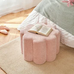 Pouf Fleur Rose L50xl30xH50 cm - Atmosphera