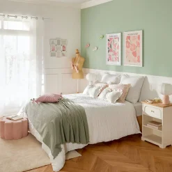 Pouf Fleur Rose L50xl30xH50 cm - Atmosphera