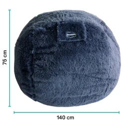 Pouf géant déhoussable fausse fourrure BANANAIR 140 cm gris