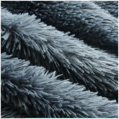 Pouf géant déhoussable fausse fourrure BANANAIR 140 cm gris