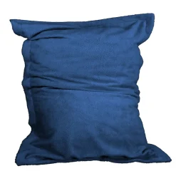 Pouf géant XXL, fauteuil d'intérieur déhoussable - 150 x 180 cm - Sherpa - Bleu marine - Vivezen