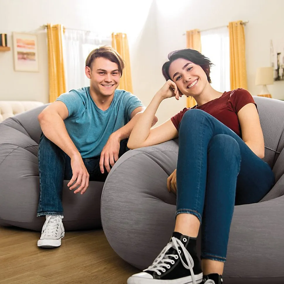 Pouf gonflable Intex texture velours
