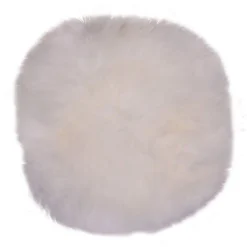 Pouf Lambskin, Blanc, Peau d'Agneau Authentique, 35x35x5 cm, Seven Design