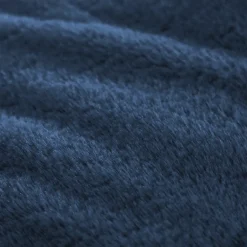 Pouf long géant déhoussable fausse fourrure bleu 160 cm
