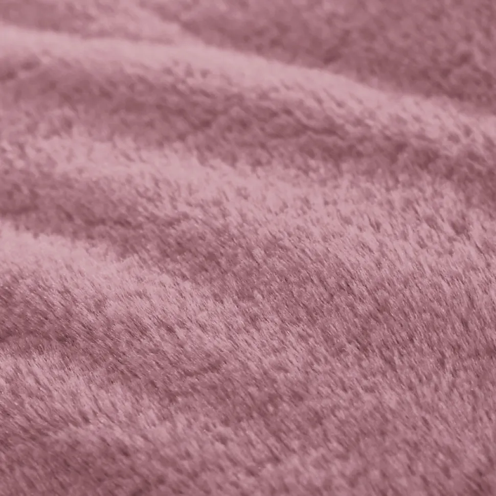 Pouf long géant déhoussable fausse fourrure rose 160 cm