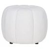 Pouf Paisley, Blanc, Polyester, 48x48x38 cm, Seven Design