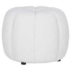 Pouf Paisley, Blanc, Polyester, 48x48x38 cm, Seven Design