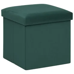 Pouf pliant Tess 38x38cm vert cèdre - Atmosphera