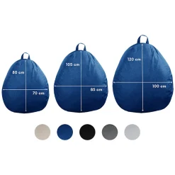 Pouf poire déhoussable BANANAIR 120 x 100 cm bleu