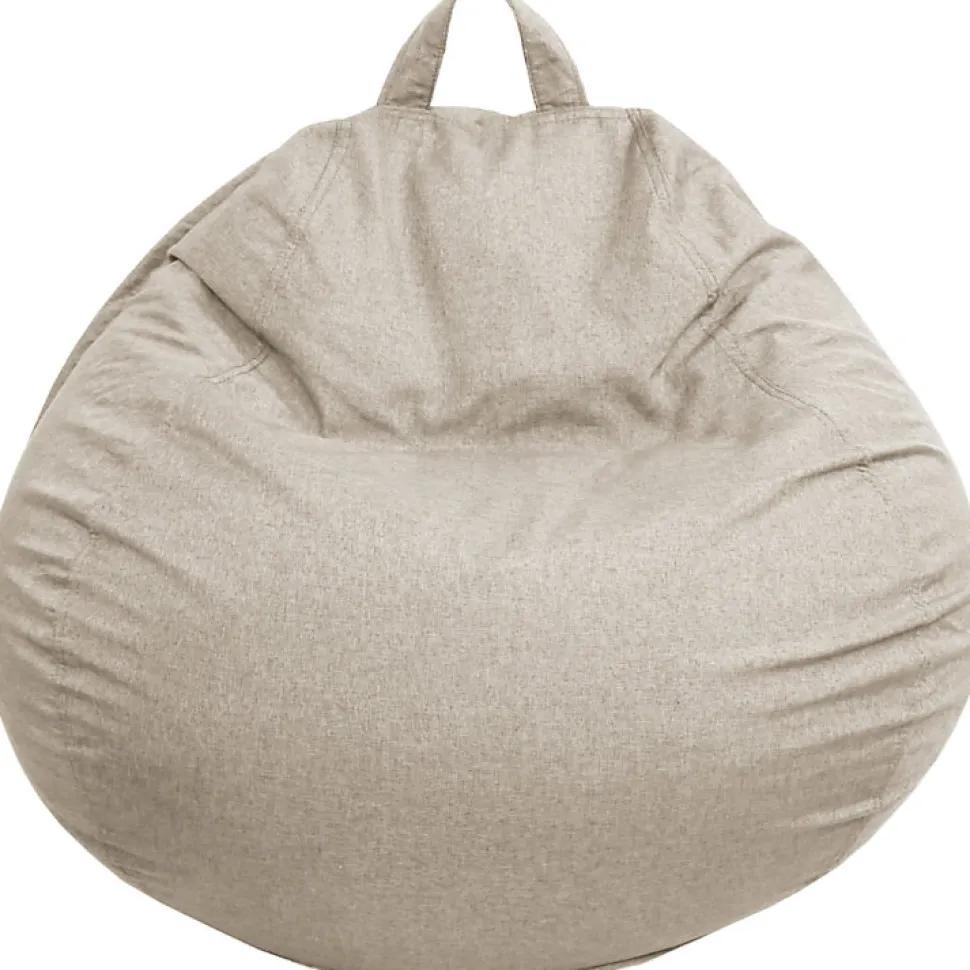 Pouf poire déhoussable en polyester BANANAIR 120 x 100 cm beige