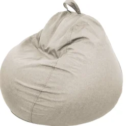 Pouf poire déhoussable en polyester BANANAIR 120 x 100 cm beige