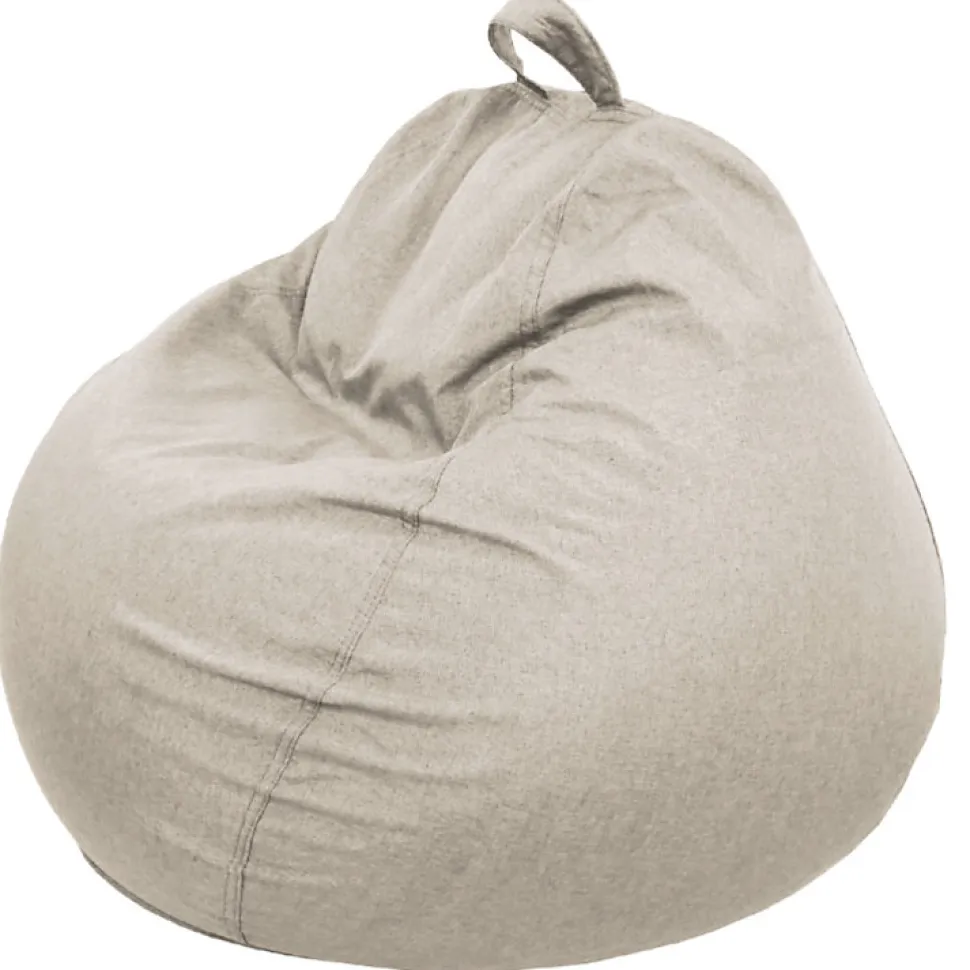 Pouf poire déhoussable en polyester BANANAIR 120 x 100 cm beige