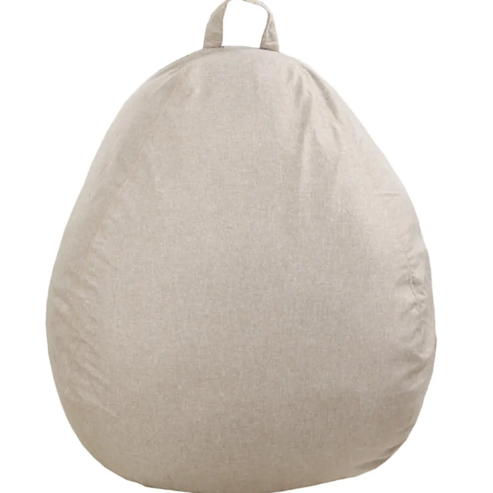 Pouf poire déhoussable en polyester BANANAIR 120 x 100 cm beige