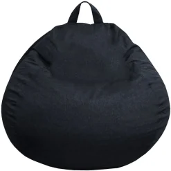 Pouf poire déhoussable en polyester BANANAIR 120 x 100 cm noir