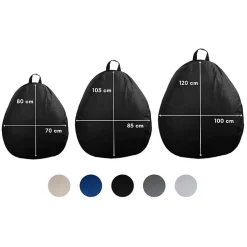 Pouf poire déhoussable en polyester BANANAIR 120 x 100 cm noir