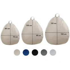 Pouf poire déhoussable en polyester BANANAIR 105 x 85 cm beige