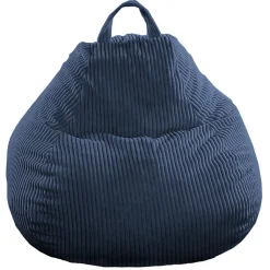 Pouf poire déhoussable velours côtelé BANANAIR 120x100 cm bleu foncé