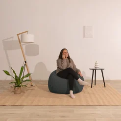 Pouf poire déhoussable velours côtelé BANANAIR 120x100 cm gris foncé