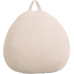 Pouf poire déhoussable velours côtelé BANANAIR 120x100 cm beige