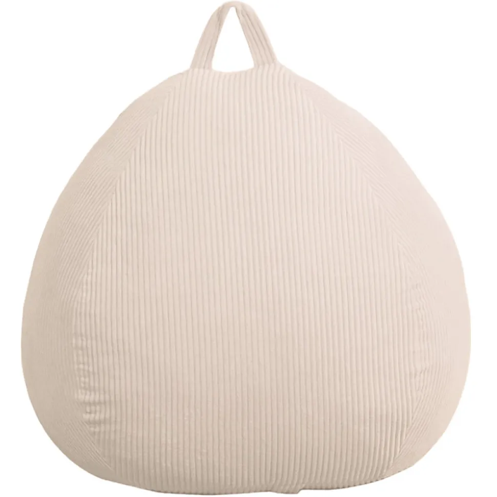 Pouf poire déhoussable velours côtelé BANANAIR 120x100 cm beige
