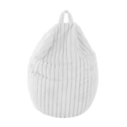 Pouf poire en velours côtelé blanc ∅75 x H.100cm