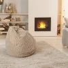 Pouf poire en velours côtelé beige ∅75 x H.100cm