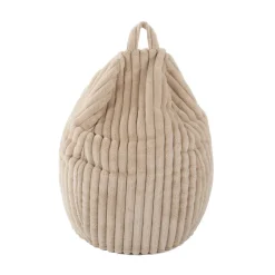 Pouf poire en velours côtelé beige ∅75 x H.100cm
