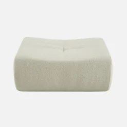 Pouf. repose-pieds pour chauffeuse Sokol bouclette texturée blanc - Sokol