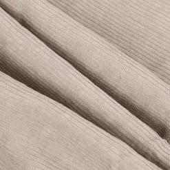 Pouf rond doux en velours côtelé BANANAIR 100 cm beige