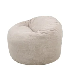 Pouf rond doux en velours côtelé BANANAIR 100 cm beige