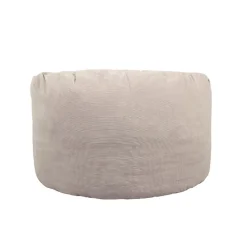 Pouf rond doux en velours côtelé BANANAIR 100 cm beige