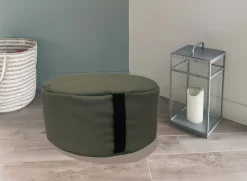 Pouf rond Easy for life ⌀48 x H.27 cm vert kaki