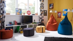 Pouf rond gris Easy For Life Ø48x100cm