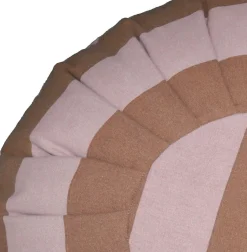 Pouf rond souple Ornami L.60 x H.40 cm rayé orange terracotta