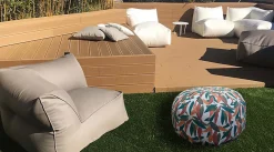 Pouf rond souple Ornami L.60 x H.40 cm multicouleurs