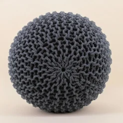 Pouf rond tricot 40x30cm, Triagano