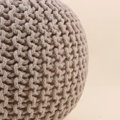 Pouf rond tricot 40x30cm, Triagano