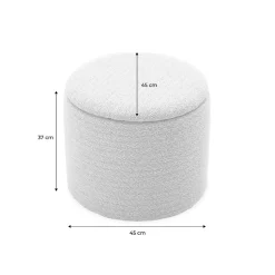 Pouf taupe en tissu avec rangement pour coussins ou plaids