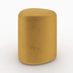 Pouf triangulaire en velours jaune - Emmy