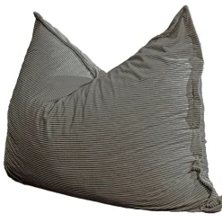 Pouf velours côtelé déhoussable BANANAIR 180 x 140 cm gris foncé