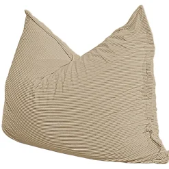 Pouf velours côtelé déhoussable BANANAIR 180 x 140 cm beige