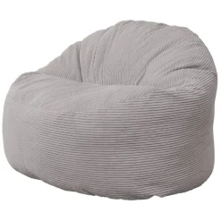 Pouf velours côtelé épais BANANAIR 100cm gris clair